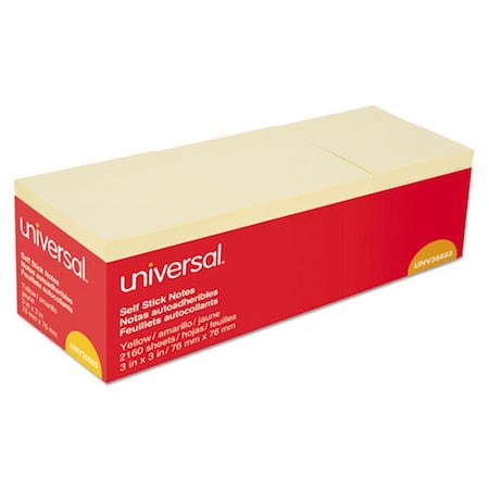 Universal Office Products 3 x 3 in. Self-Stick Note Pads, Yellow, 24PK 35693